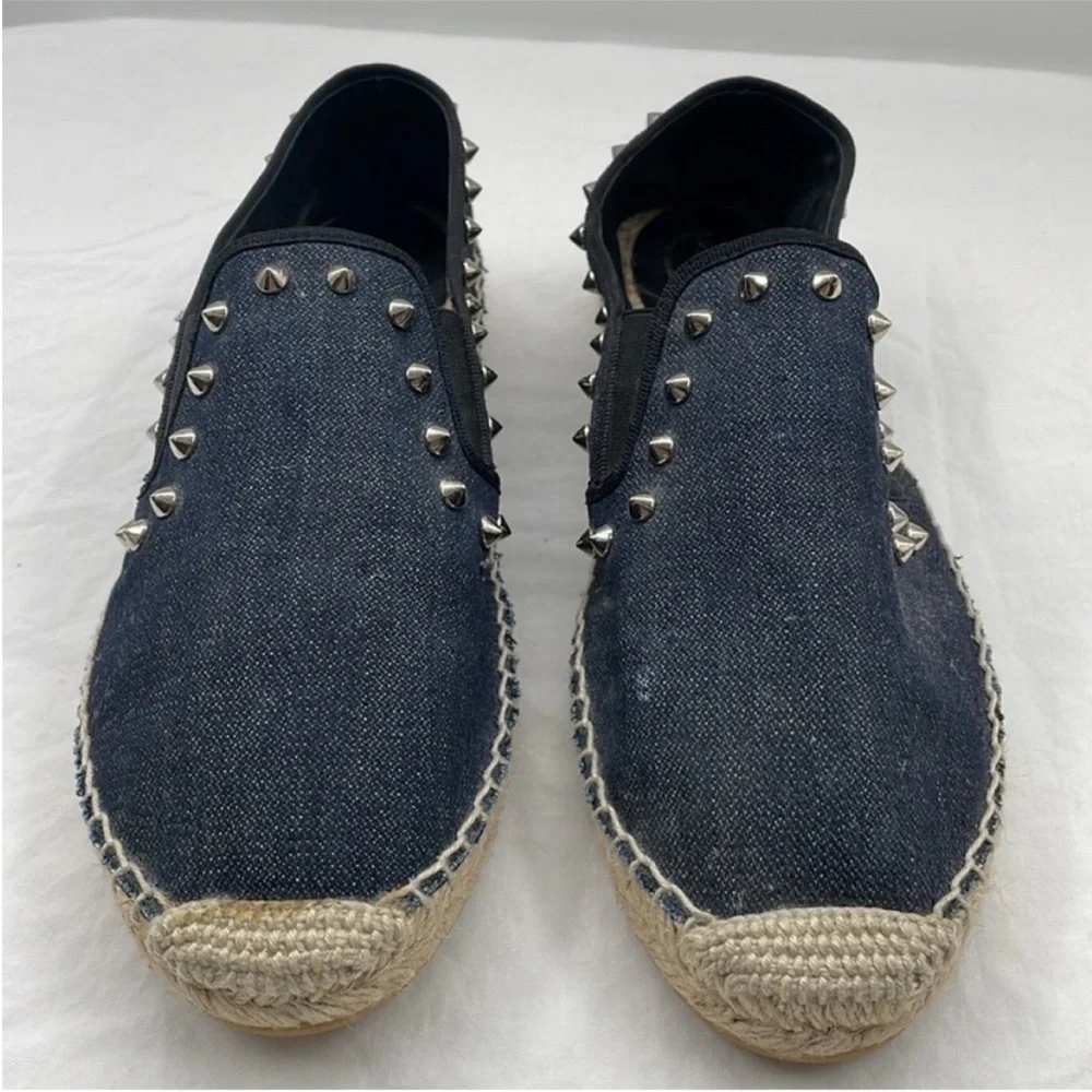 NEW! Ash Zest Studded Espadrilles with Silver Studs in Dark Denim. EU 39.